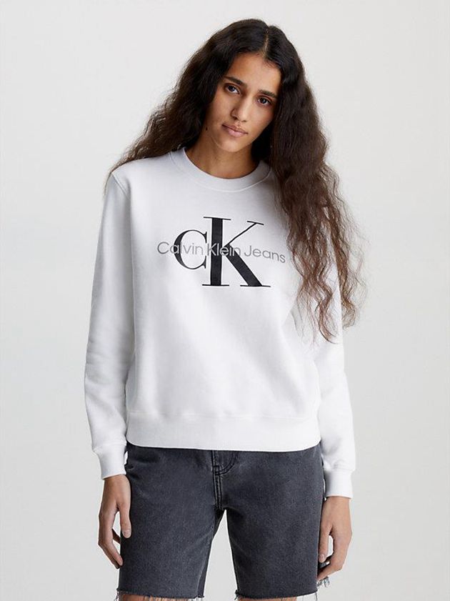 Calvin Klein USA Monogram Womens Sweatshirt White 8632491-ID